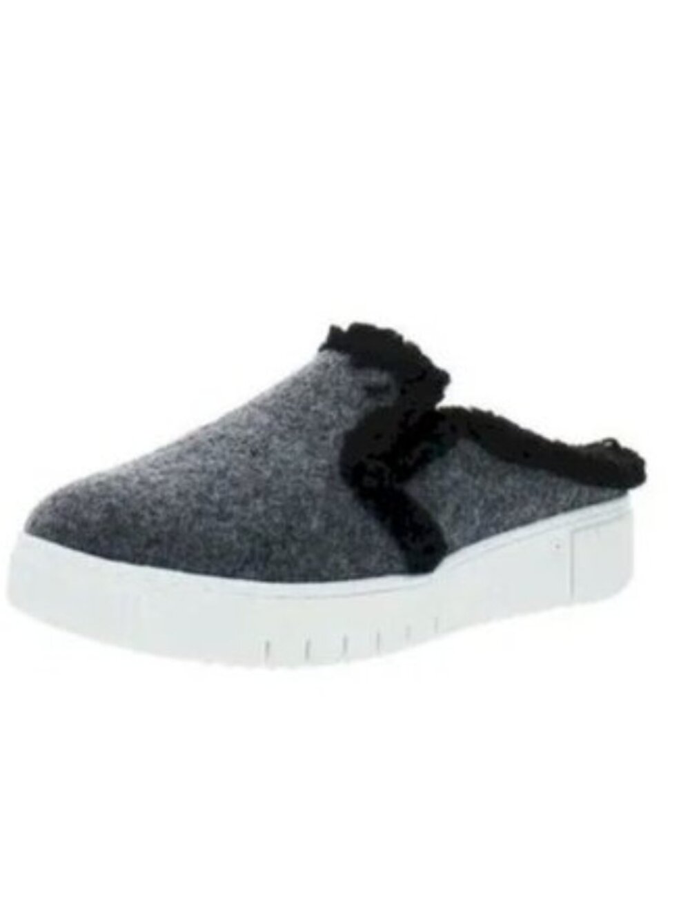 SOUL Naturalizer Grey Faux Fur Lined Slip On Mules Clogs Sneakers